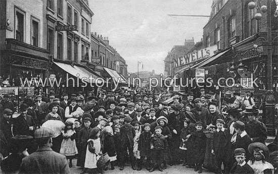Chrisp Street Market, Poplar, London. c.1909.